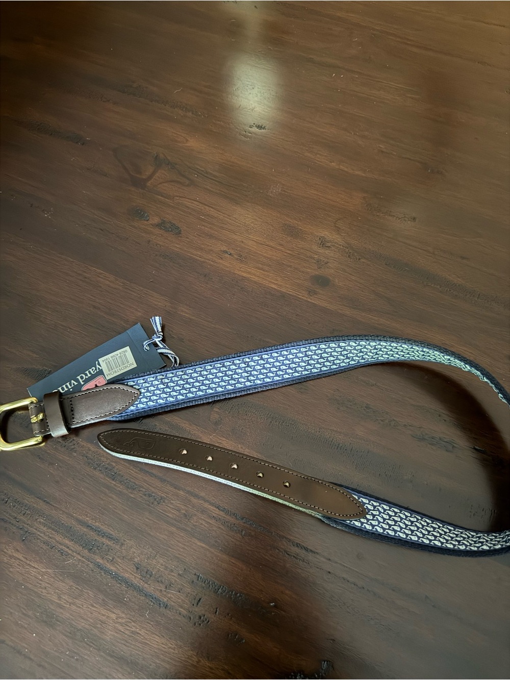 Vineyard Vines Navy Blue and White Kids Belt